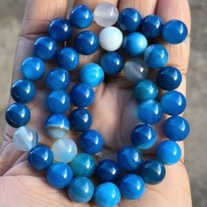 (42) 8mm Blue Agate Beads